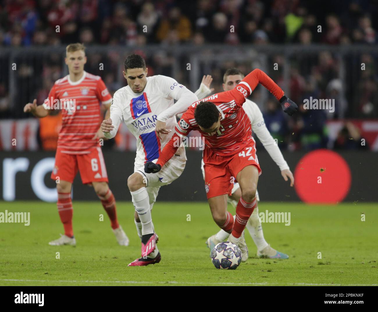 Jamal Musiala of Fc Bayern Munich and Achraf Hakimi of Fc Paris Saint ...