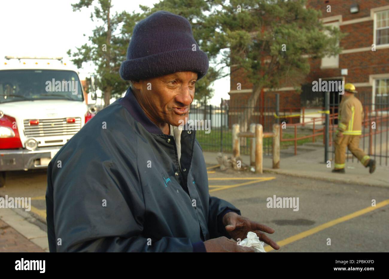 Carroll W. Simms Jr., a Katrina Hurricane victim, talks about the fatal fire at the Meridian