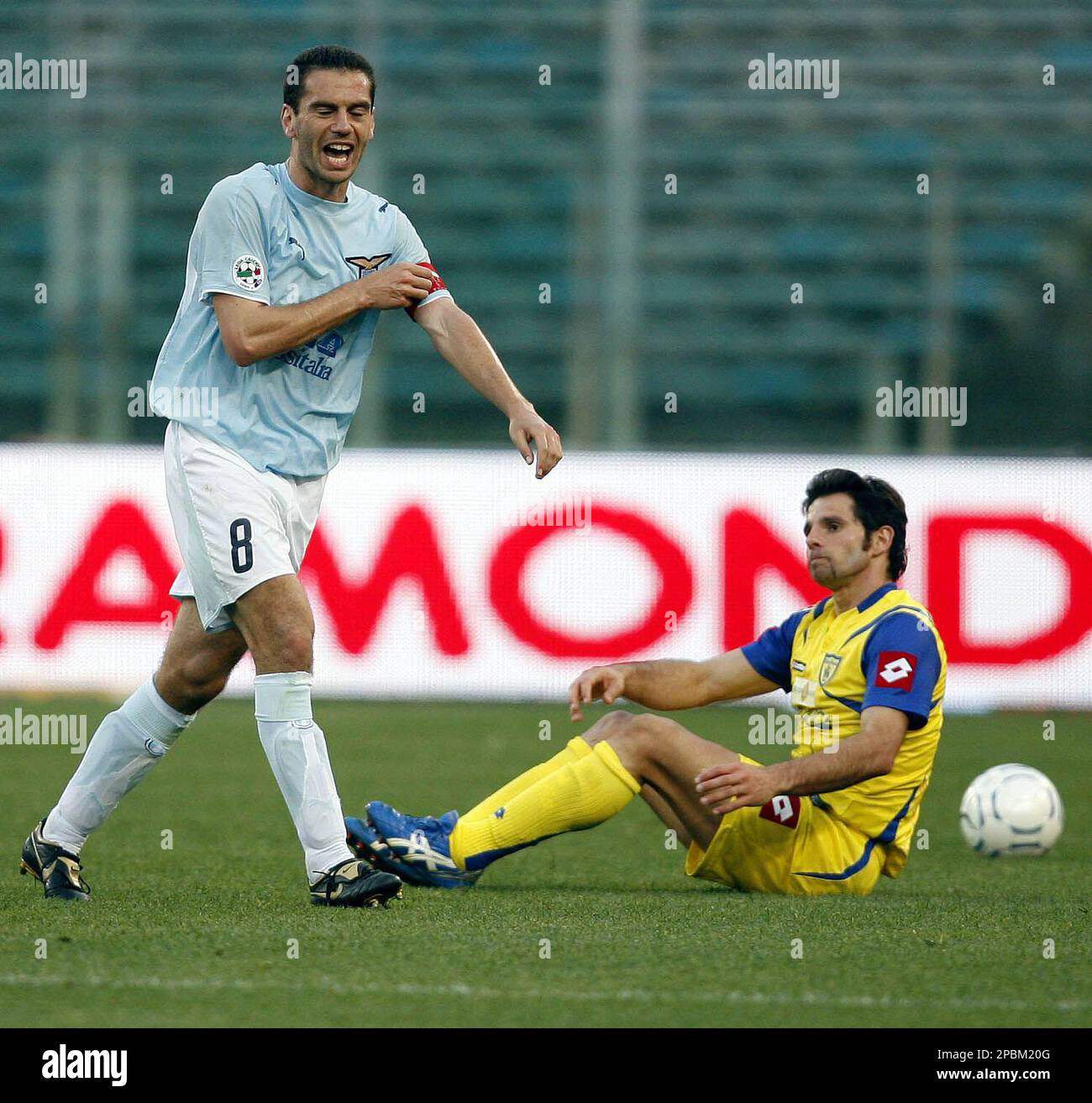 Zauri Lazio's Luciano Zauri reacts after he received a red card during the ...