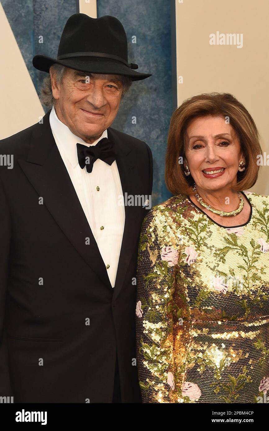 Los Angeles, CA. 12th Mar, 2023. Paul Pelosi, Nancy Pelosi at the after-party for Vanity Fair Oscar Party - Arrivals 1, The Wallis Annenberg Center for the Performing Arts, Los Angeles, CA March 12, 2023. Credit: Priscilla Grant/Everett Collection/Alamy Live News Stock Photo