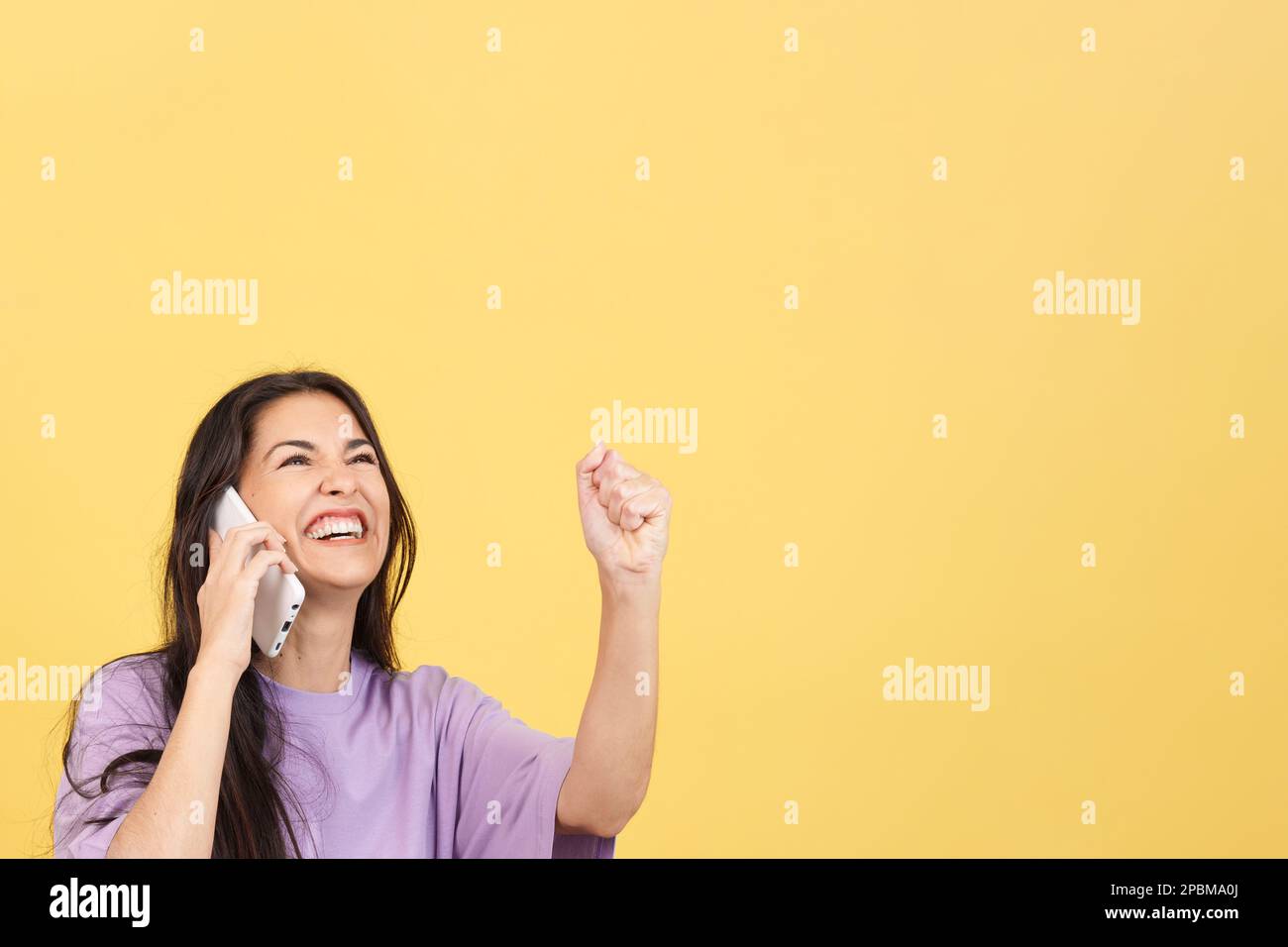 Excited american woman hi-res stock photography and images - Alamy