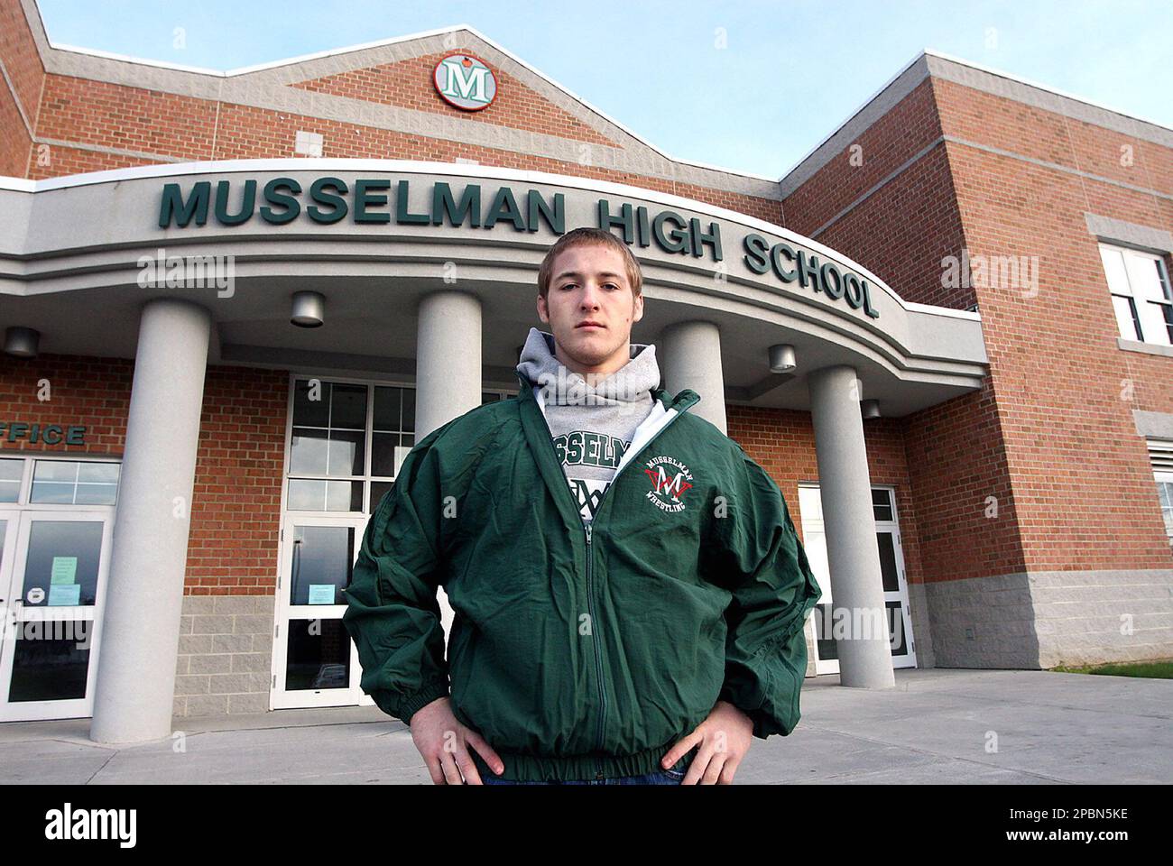 Three-time state wrestling champion Dustin Haislip at Musselman High School  is shown Saturday, April 7, 2007, in Inwood, W.Va. Haislip has been awarded  the 23rd annual Robert Dutton Award. (AP Photo/The Journal,