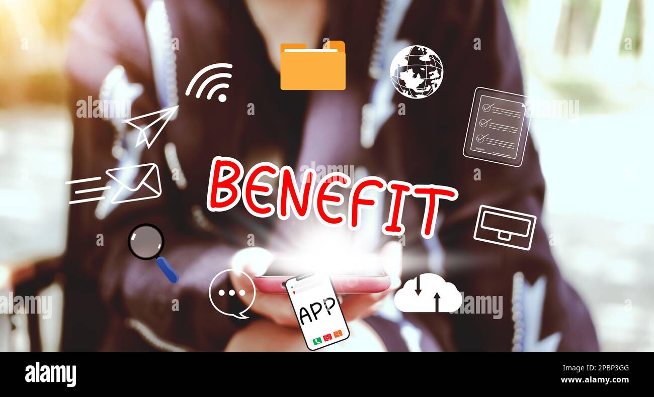 Technology and network concept.Employee benefits help to get the best