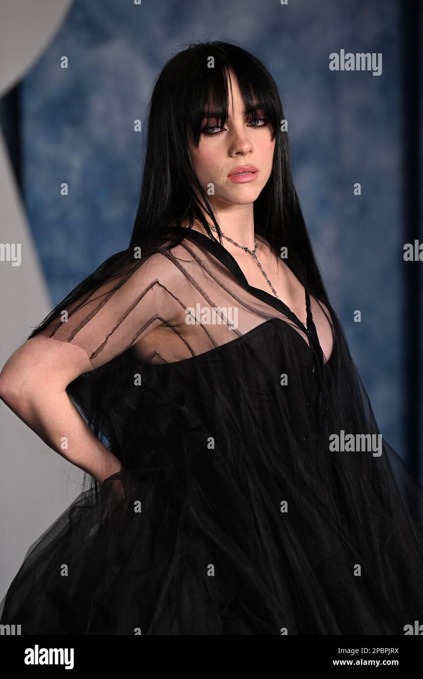 Billie Eilish attending the Vanity Fair Oscar Party held at the Wallis  Annenberg Center for the Performing Arts in Beverly Hills, Los Angeles,  California, USA. Picture date: Sunday March 12, 2023 Stock