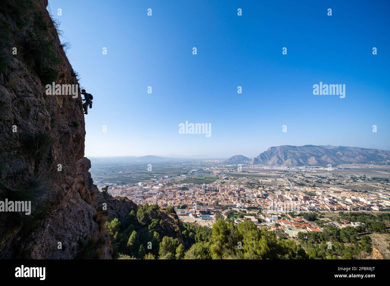 Rock climbing near Alicante, Spain Stock Photo