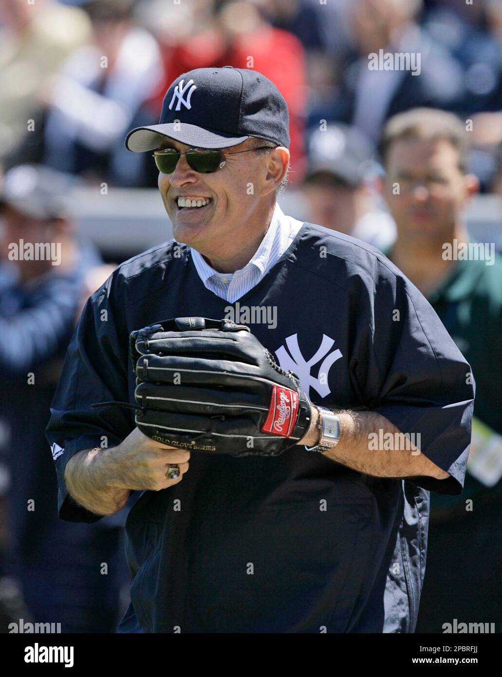 Republican presidential candidate Rudy Giuliani decked out in New
