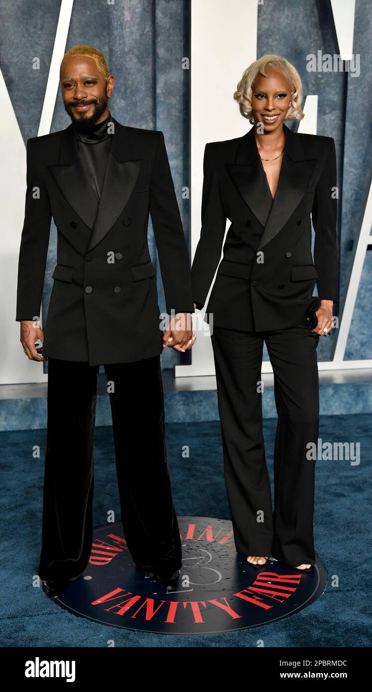 LaKeith Stanfield, left, and Kasmere Trice arrive at the Vanity Fair