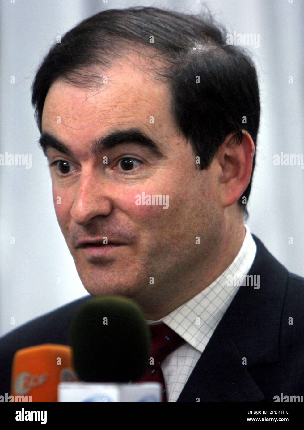 John Ging, the Gaza director of UNRWA speaks to reporters