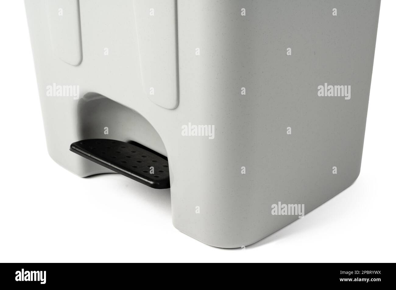 Foot pedal waste bin isolated on white Stock Photo Alamy