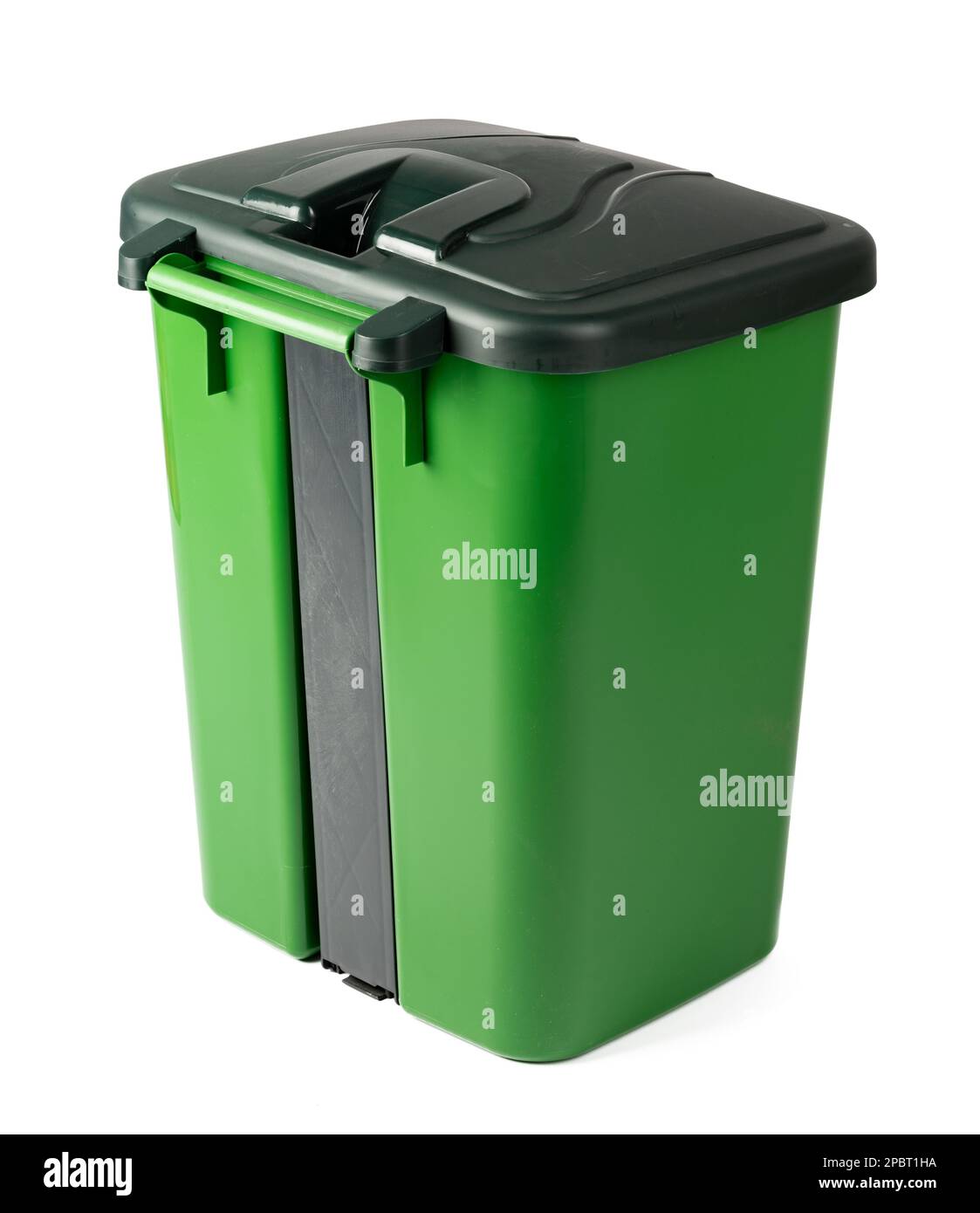 Green recycle bin isolated on white background Stock Photo - Alamy