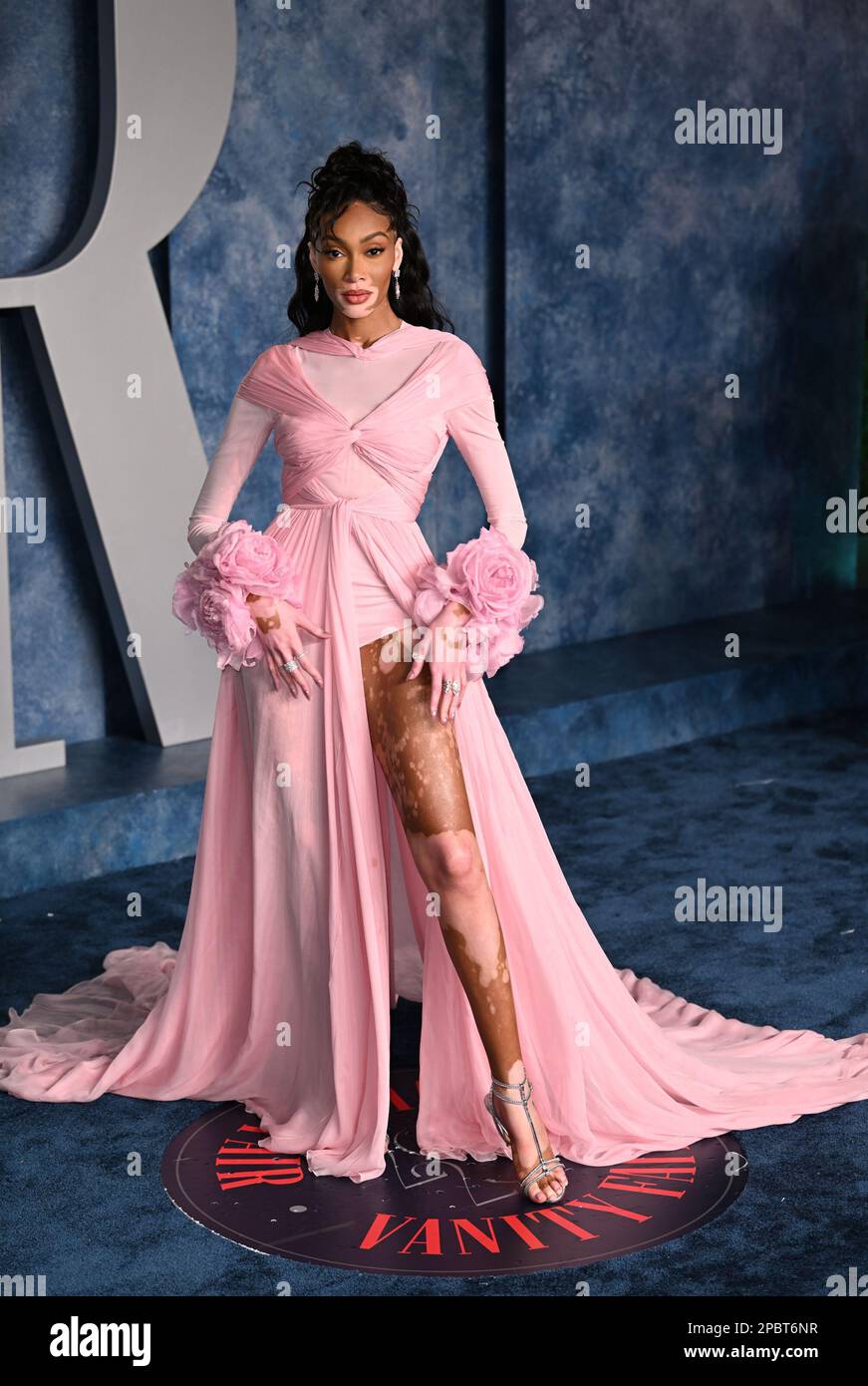 Winnie Harlow, attends the Vanity Fair Oscar Party held at the Wallis