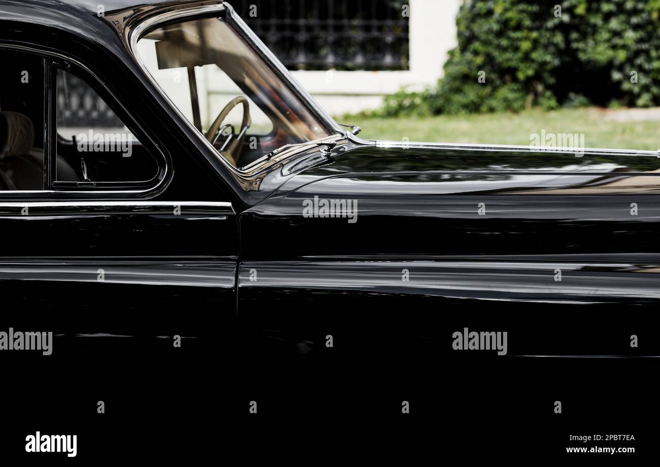 classic retro car. old elegance automobile. vintage auto Stock Photo