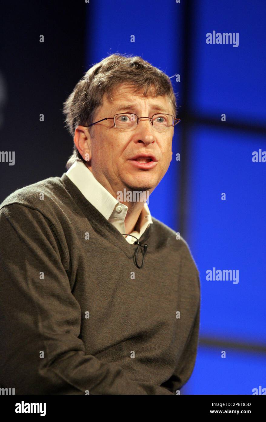 Microsoft Corporation Chairman Bill Gates addresses the audience at the