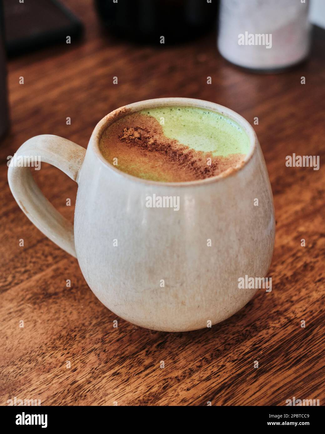 The simple yet perfect Matcha Latte Stock Photo