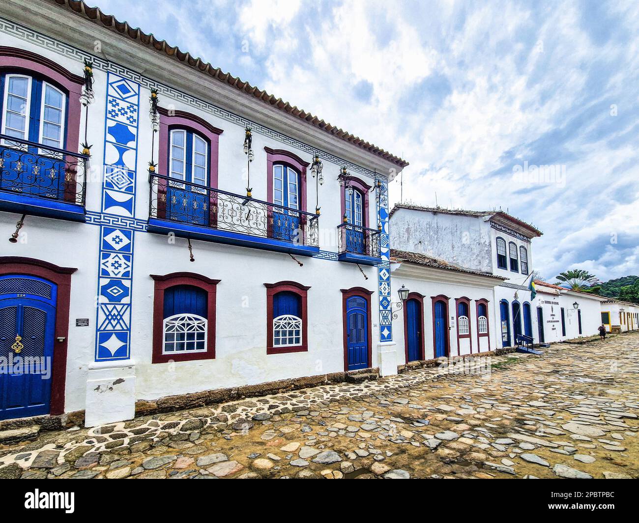 Streets and houses of historical center in Paraty, Rio de Janeiro ...