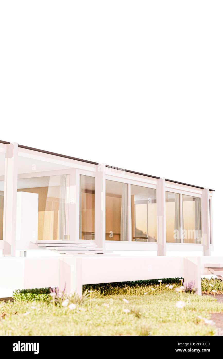 modern house isolated on white background 3d illustration Stock Photo ...