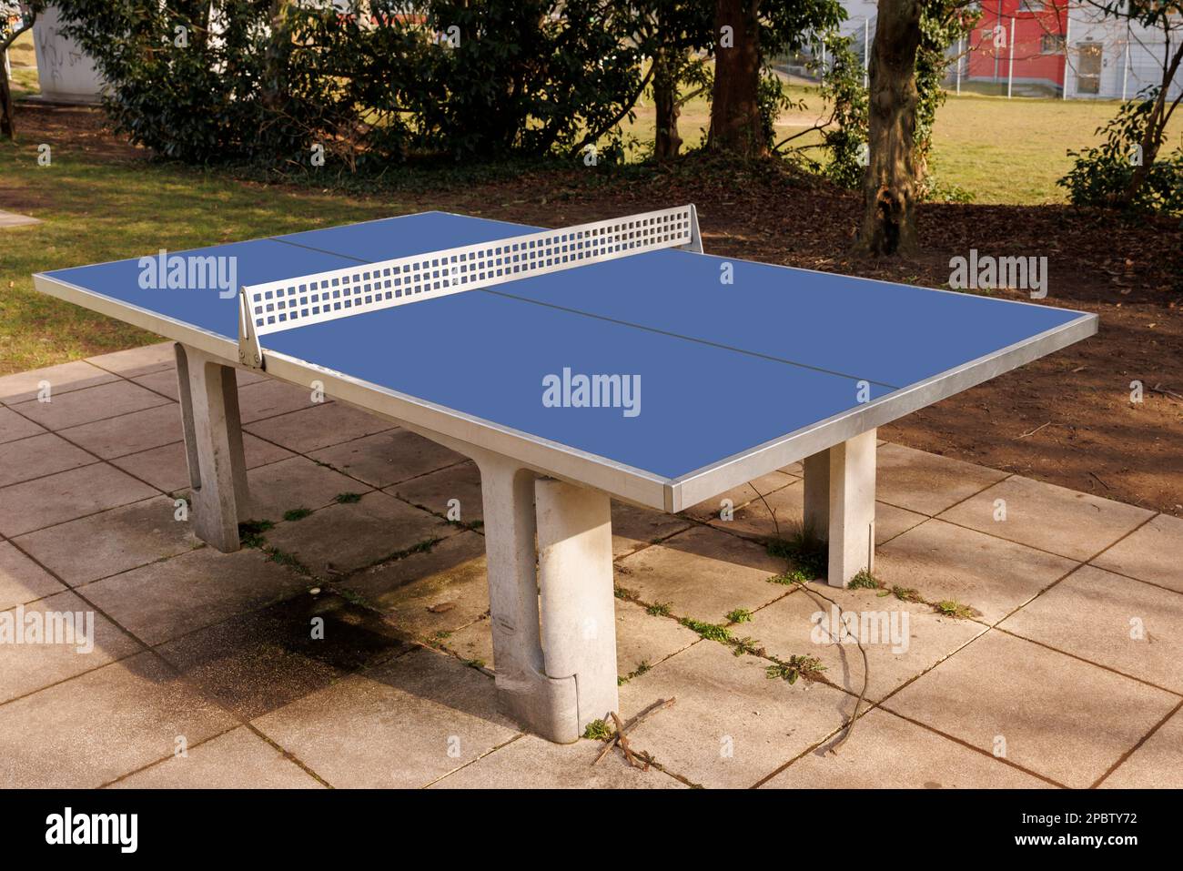 Playground with table tennis table Stock Photo Alamy