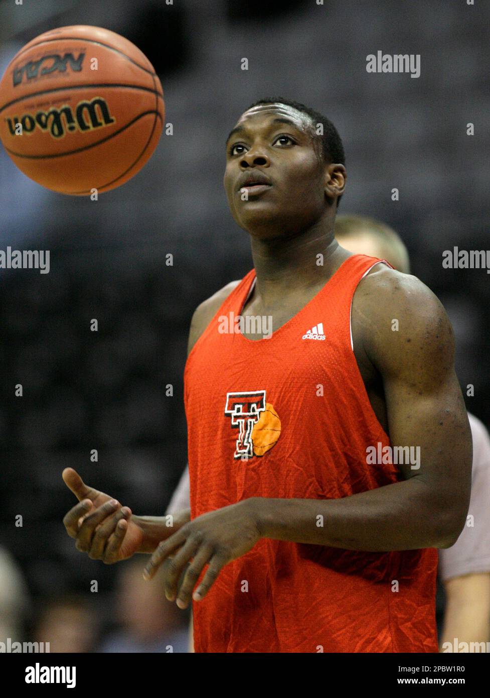 Texas Tech guard Martin Zeno (3) flips the basketball during a team workout  for the Big 12 Conference Basketball Tournament in Oklahoma City,  Wednesday, March 7, 2007. (AP Photo/Matt Slocum Stock Photo - Alamy