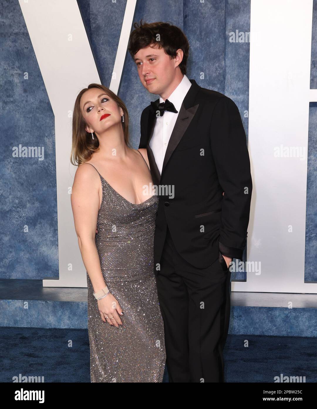 Billie Lourd, Austen Rydell attend the 2023 Vanity Fair Oscar Party at ...