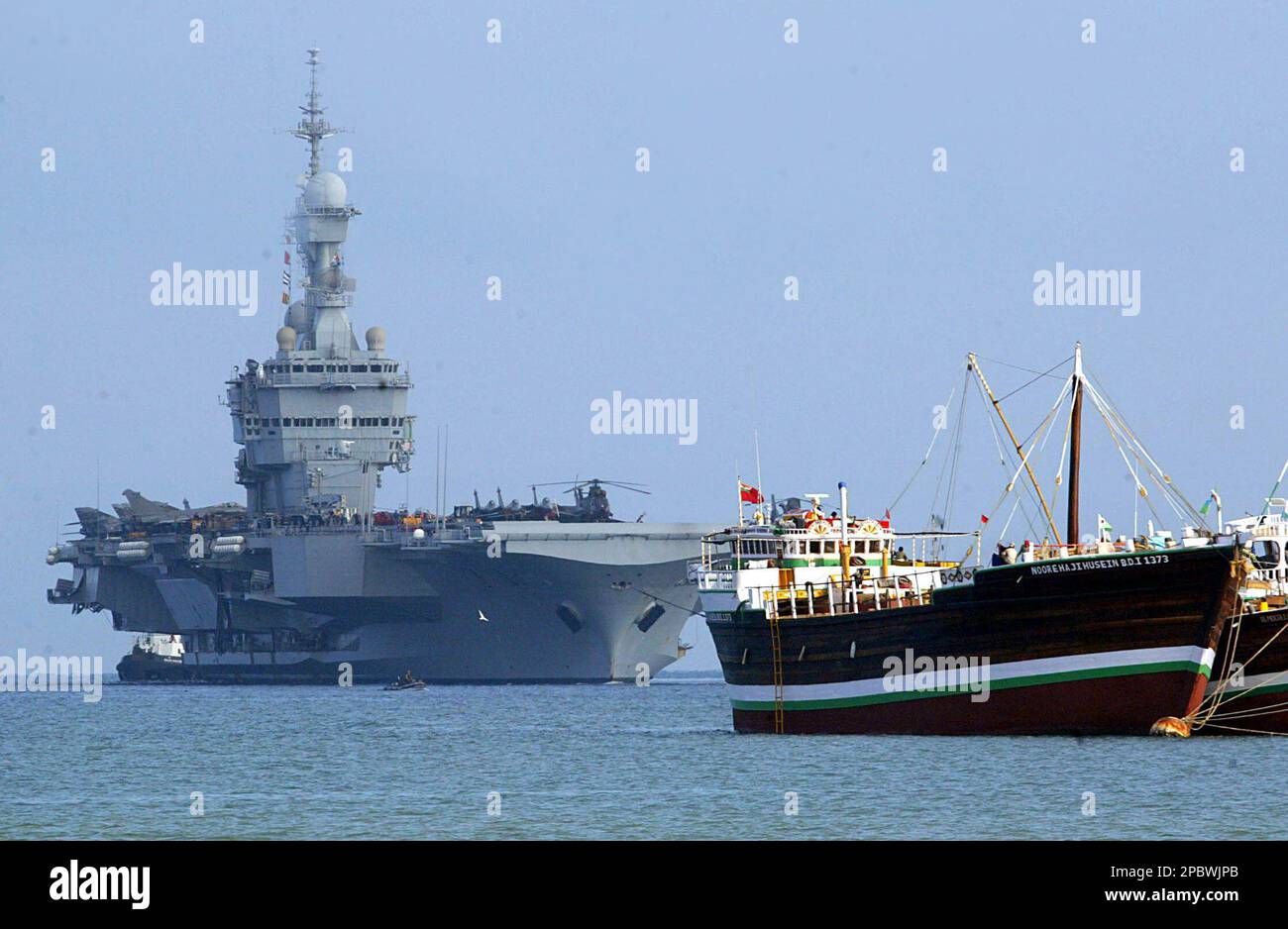 The French aircraft carrier Charles de Gaulle arrives to the port at ...