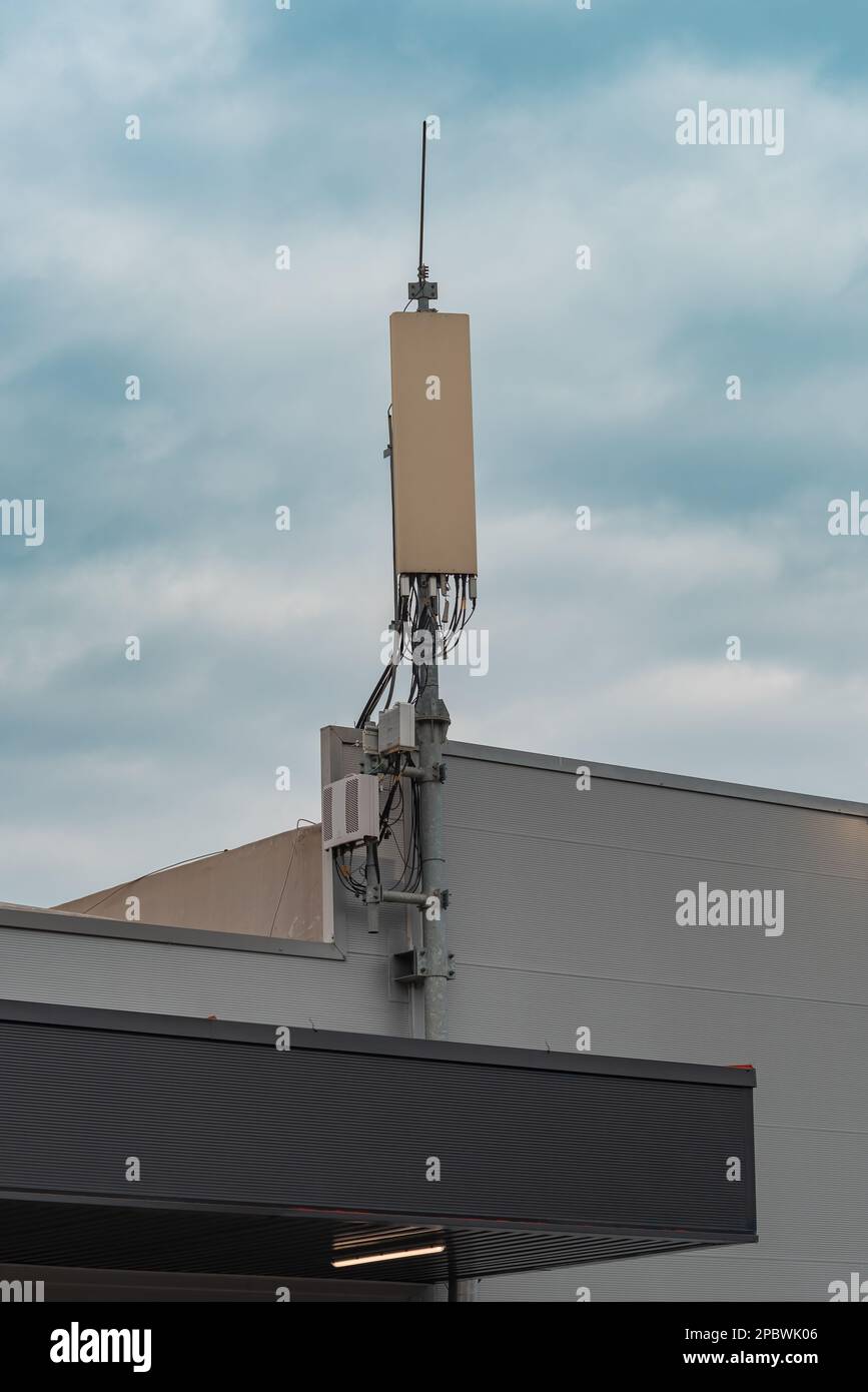 5G connection cellular network antenna base station on the