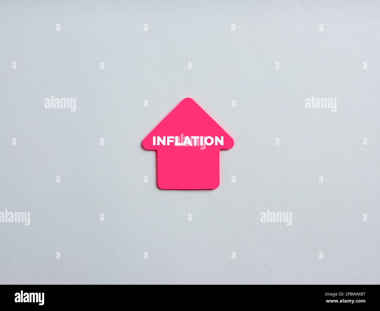 Rising inflation rate concept. Arrow shaped note paper with the word inflation Stock Photo Alamy