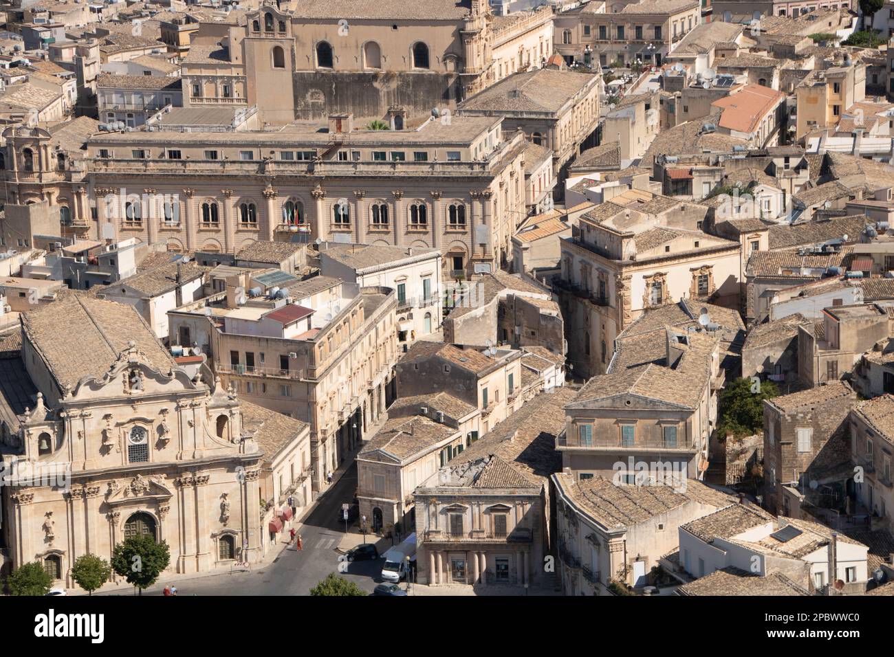 aerial landscape of Scicli, Sicily Stock Photo