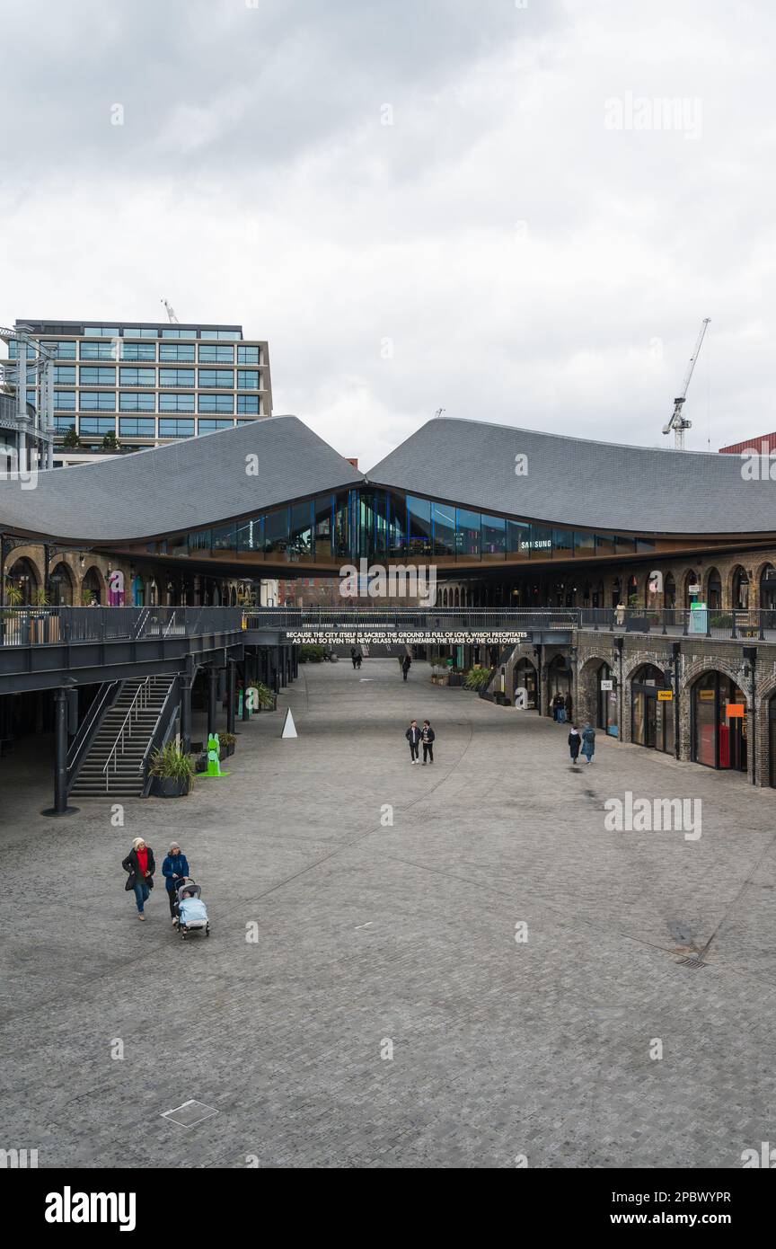 People out and about at Coal Drops Yard retail complex. King's Cross, London, England, UK Stock Photo