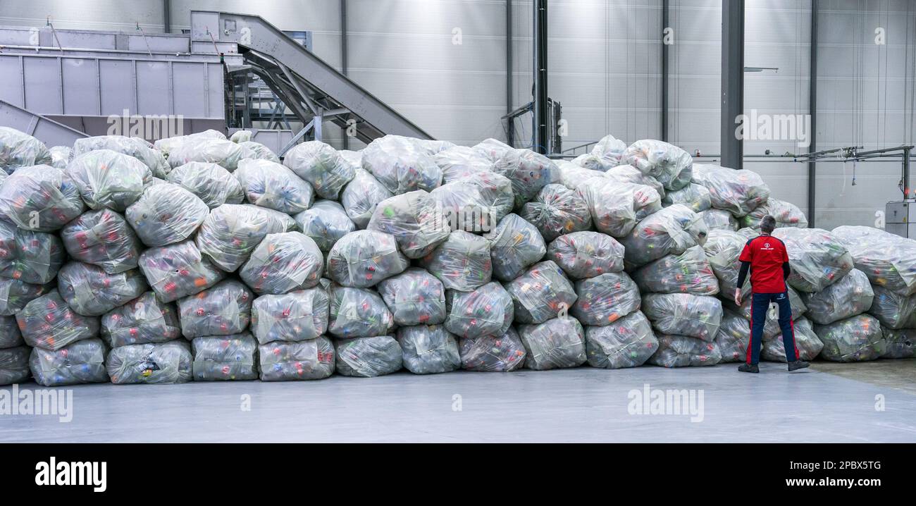 UTRECHT Deposit bottles in the counting center for deposit bottles of