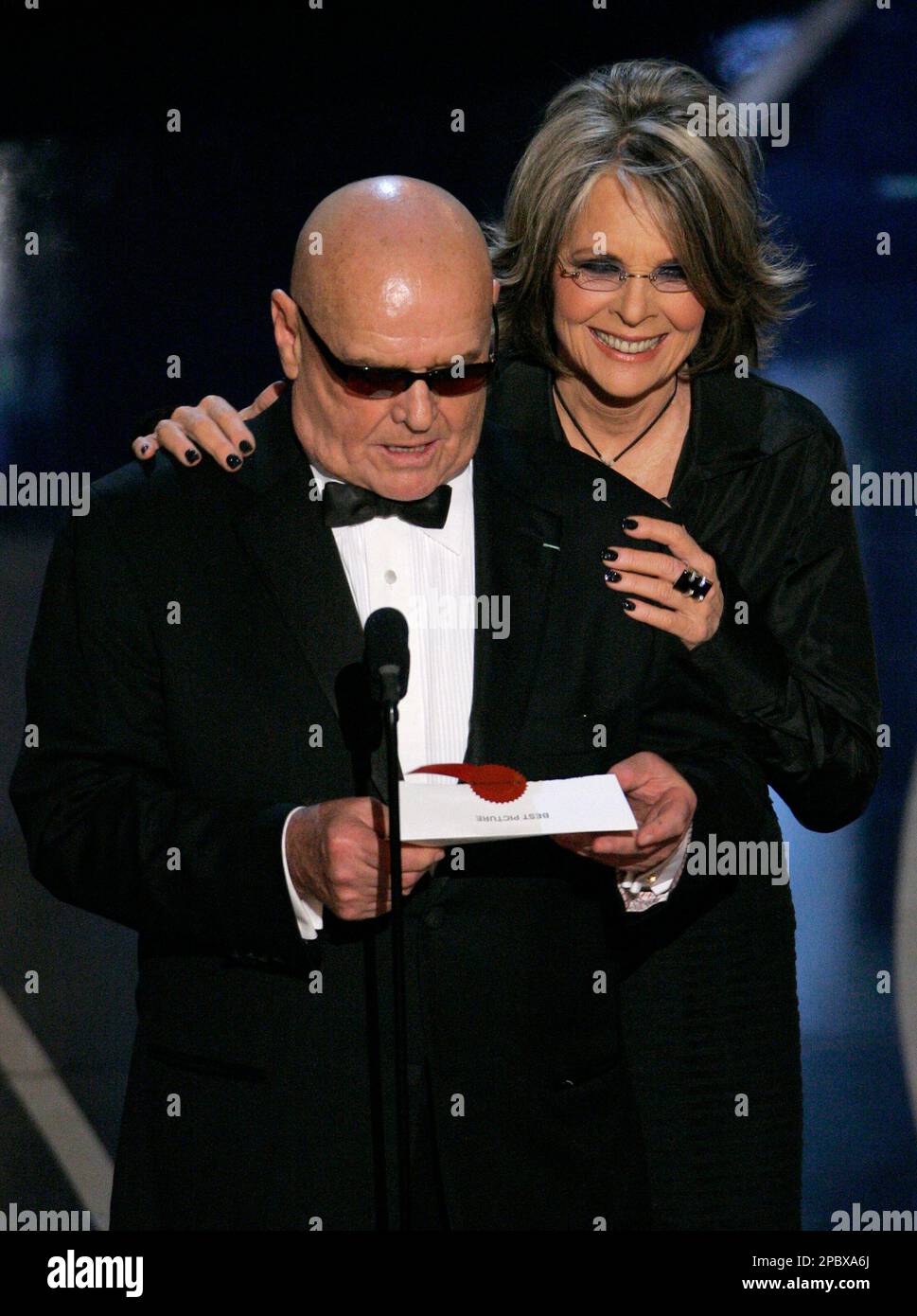 Presenters Jack Nicholson, left, and Diane Keaton present the award for