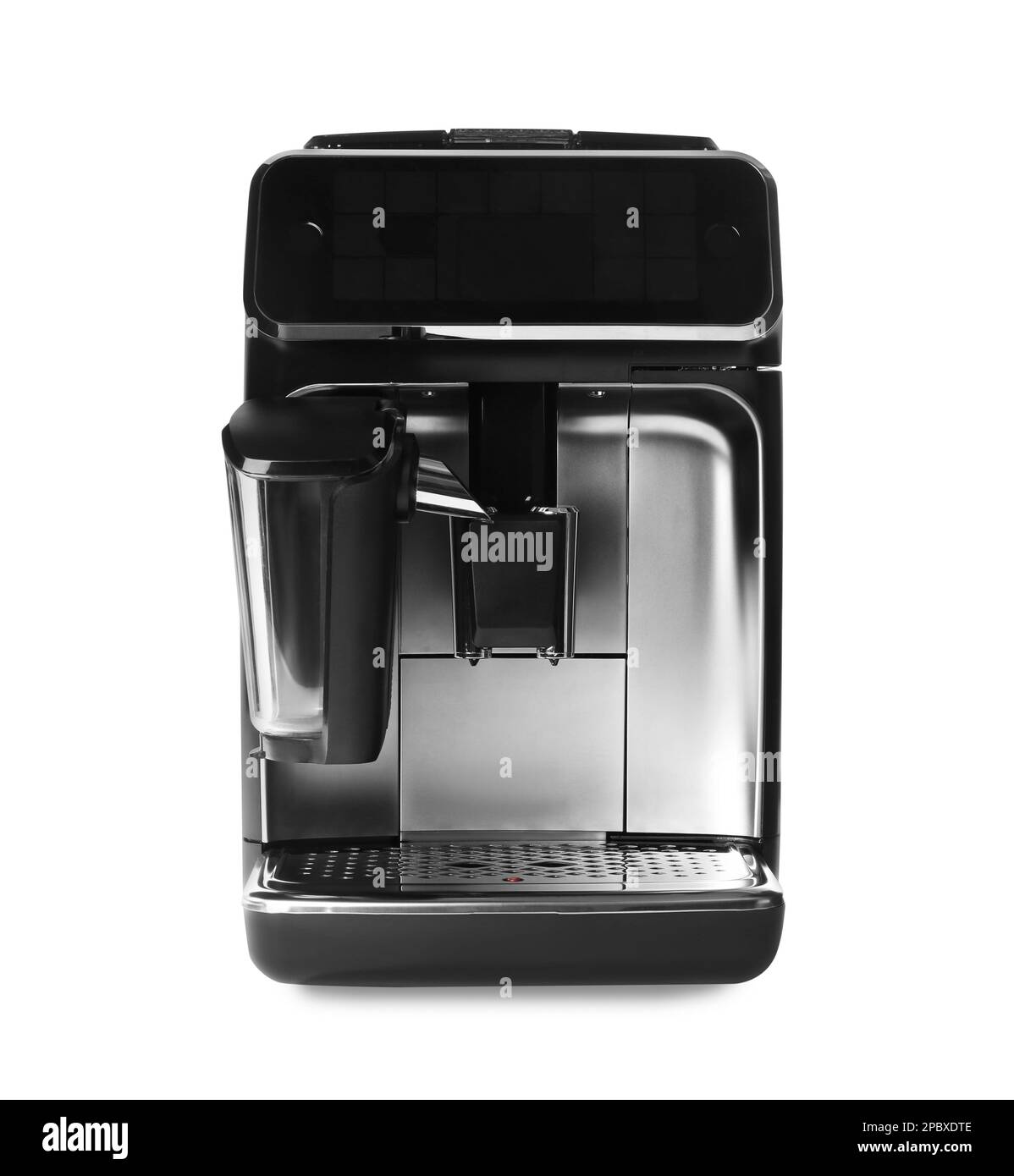 Modern electric coffee machine isolated on white Stock Photo Alamy