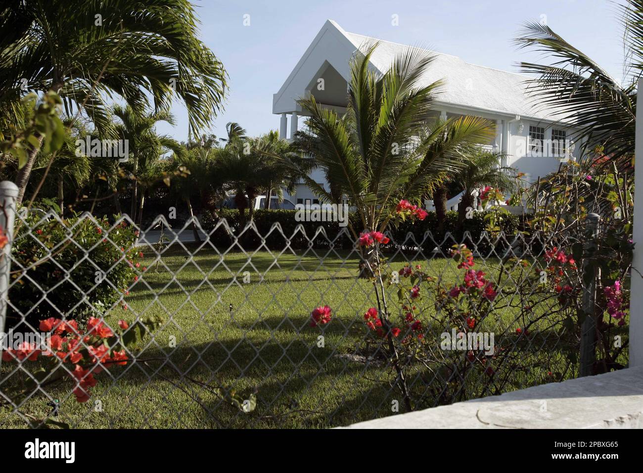 The home where Anna Nicole Smith lived in Nassau, Bahamas, is shown on