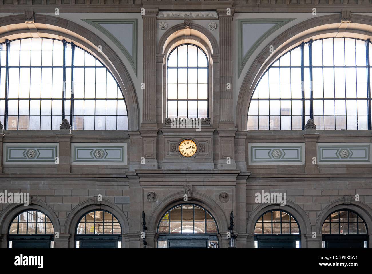 Inside view of the Zurich main train station or Hauptbahnhoff inside