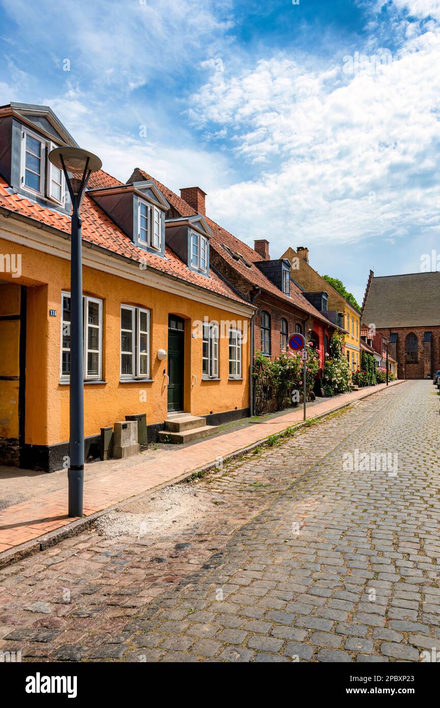 Street scene from the Danish town of Maribo Stock Photo