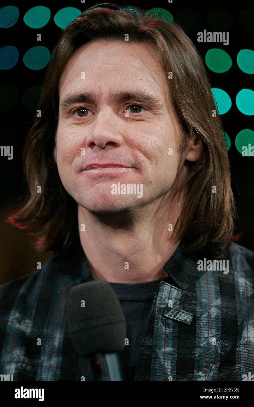Actor Jim Carrey appears on stage during MTV's