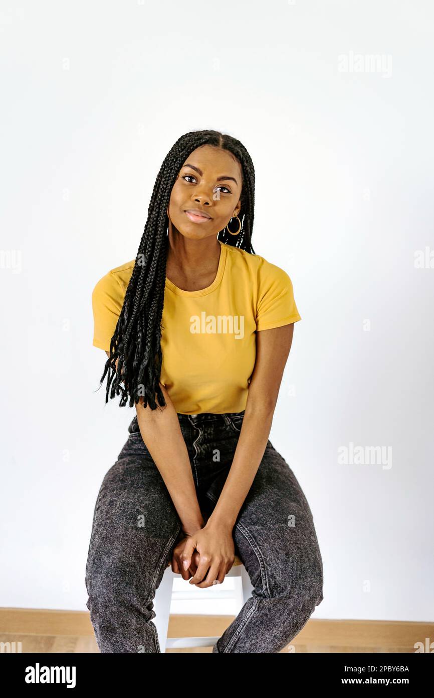 Yellow t shirt black jeans sales