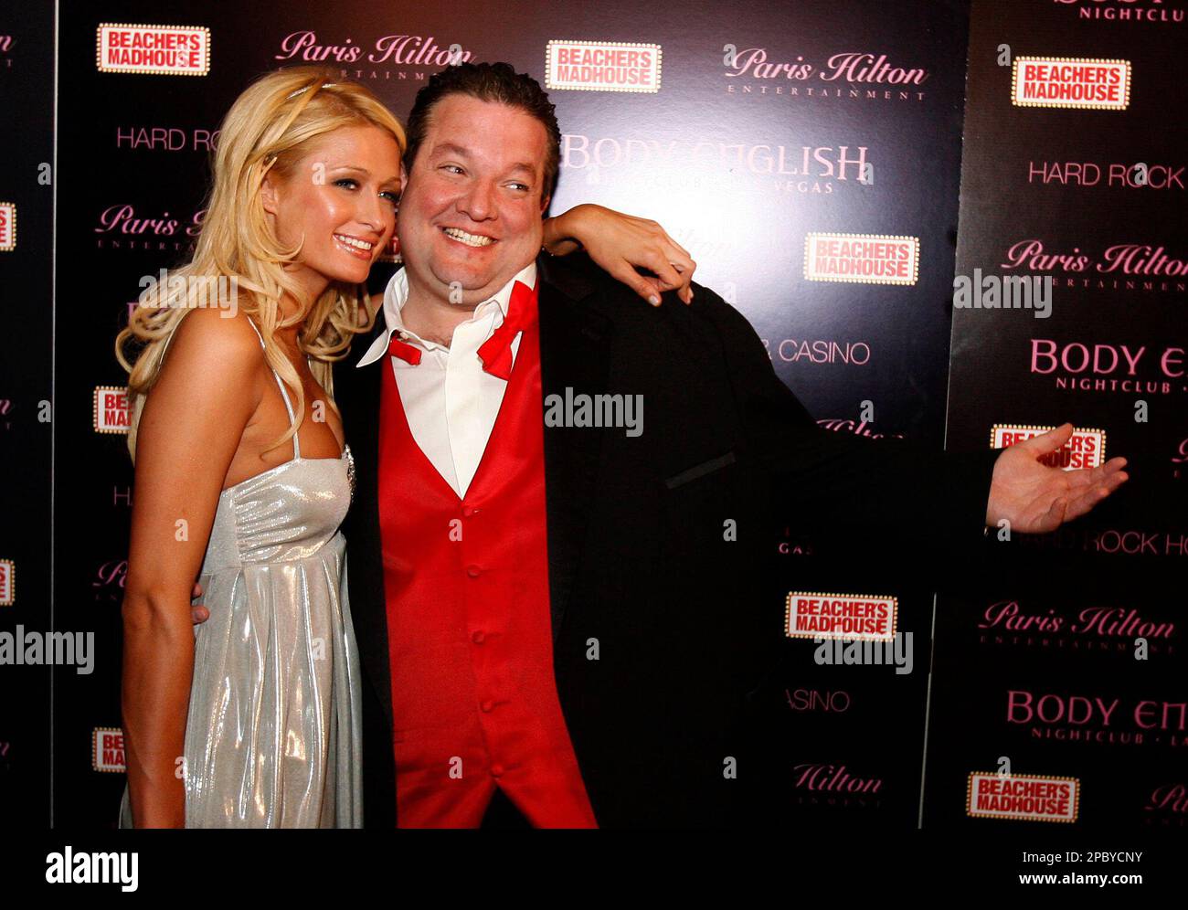 Paris Hilton poses for photos with Jeff Beacher her birthday