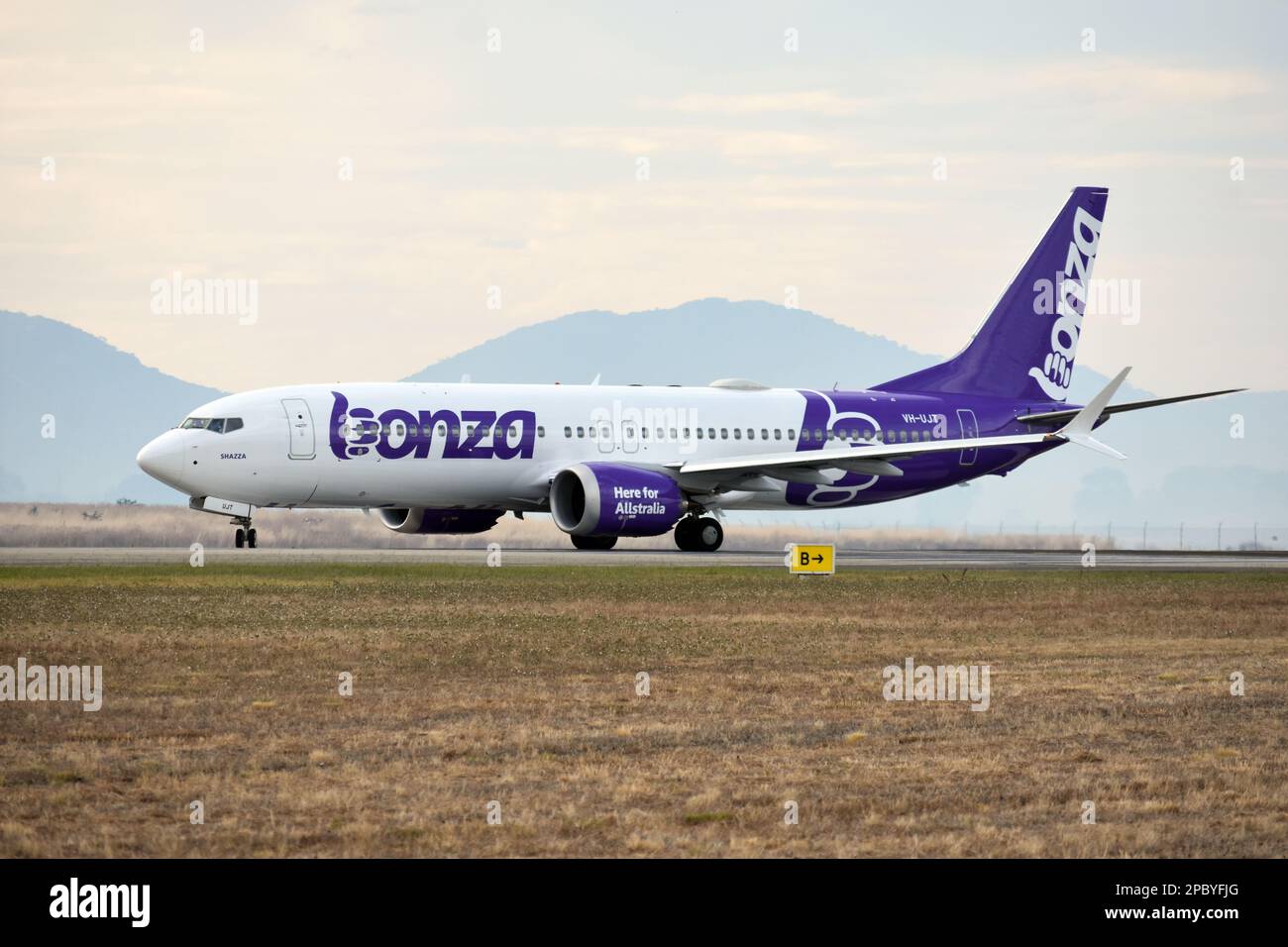 Avalon, Victoria, Australia - March 4th, 2023 - Australia's newset low-cost carrier airline takes off from Avalon airport. Stock Photo