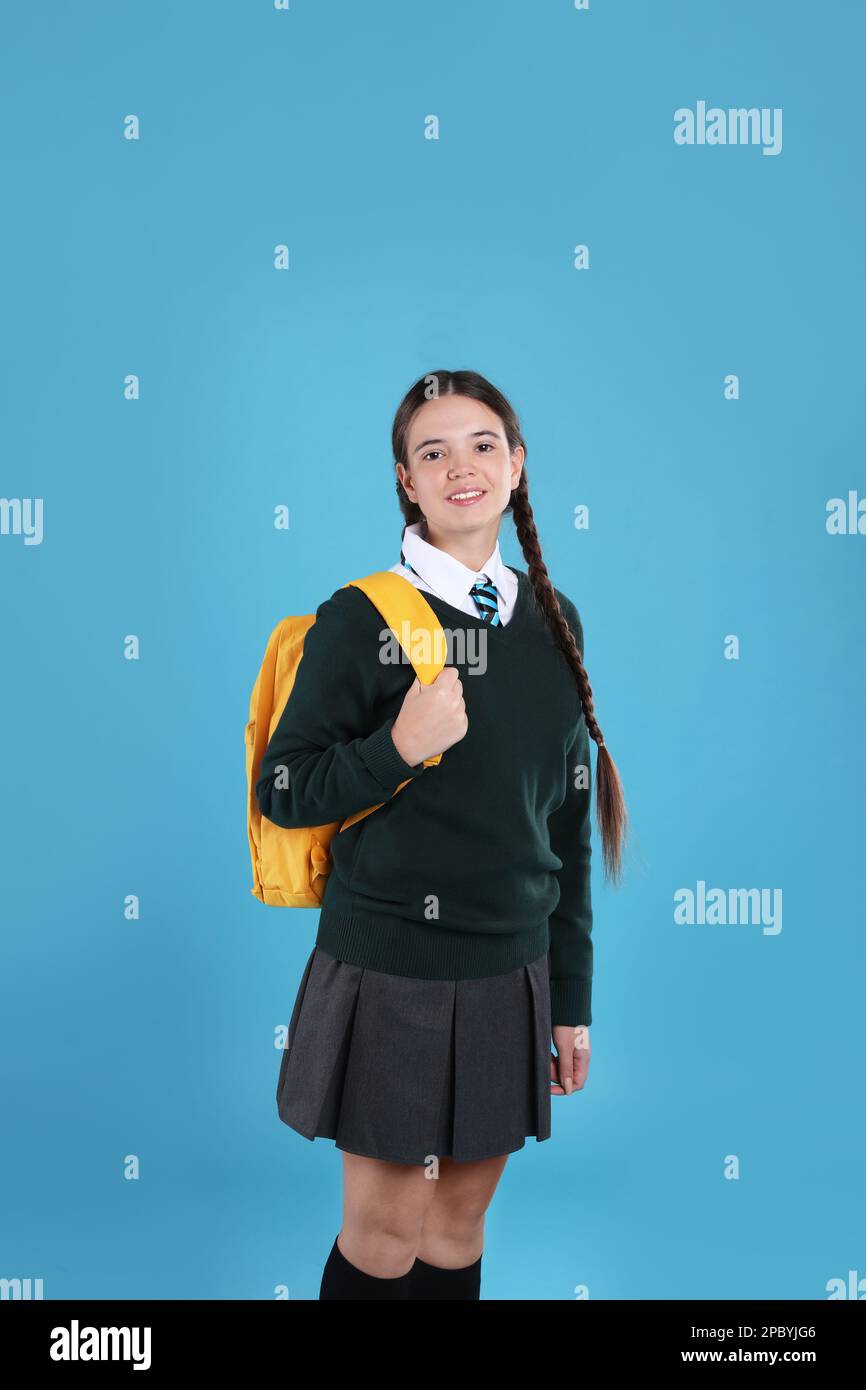 School uniform blue skirt hi-res stock photography and images - Alamy