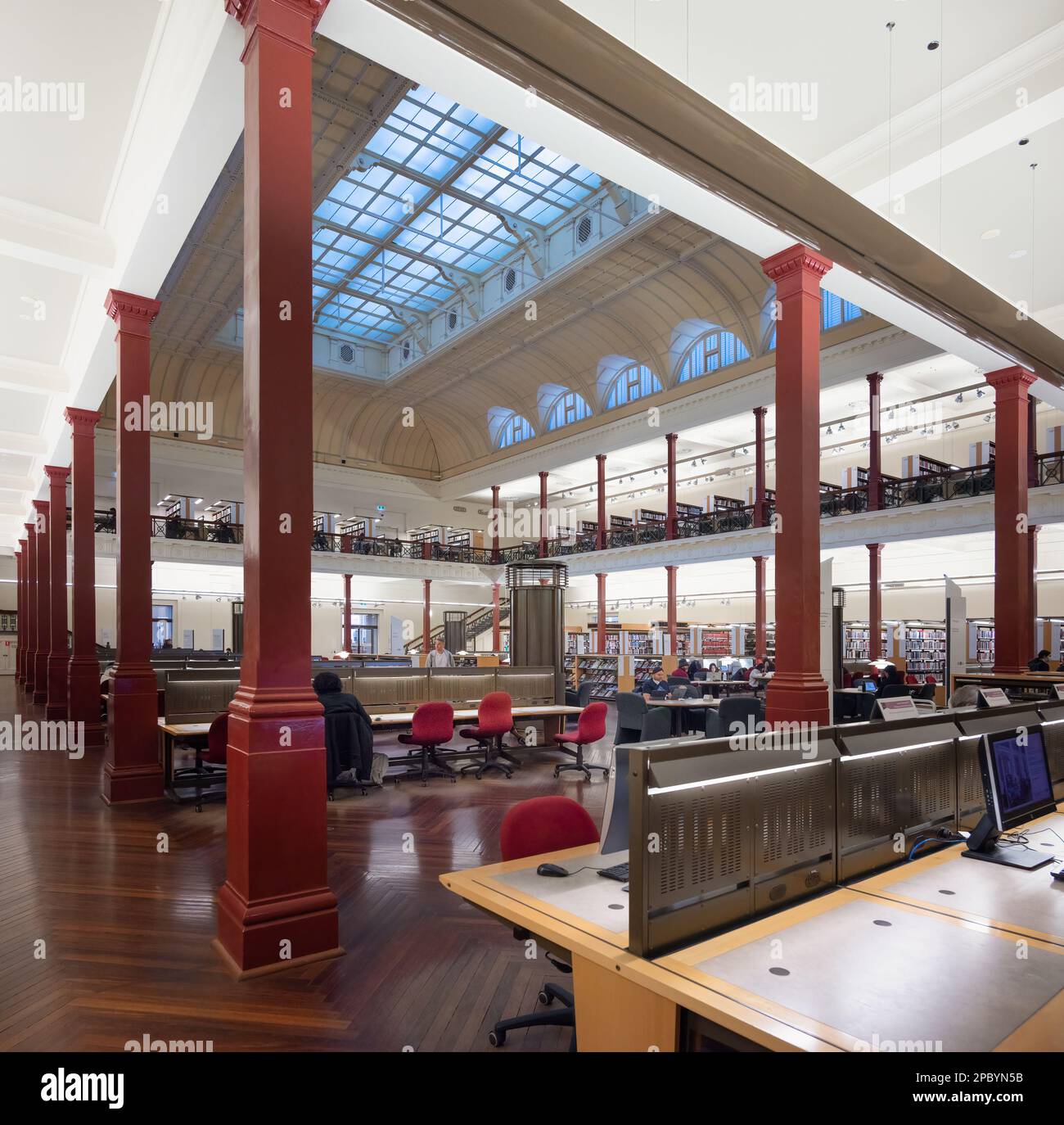 Melbourne, Victoria, Australia - State Library Victoria renovation by Architectus and Schmidt Hammer Lassen Architects, reading room Stock Photo