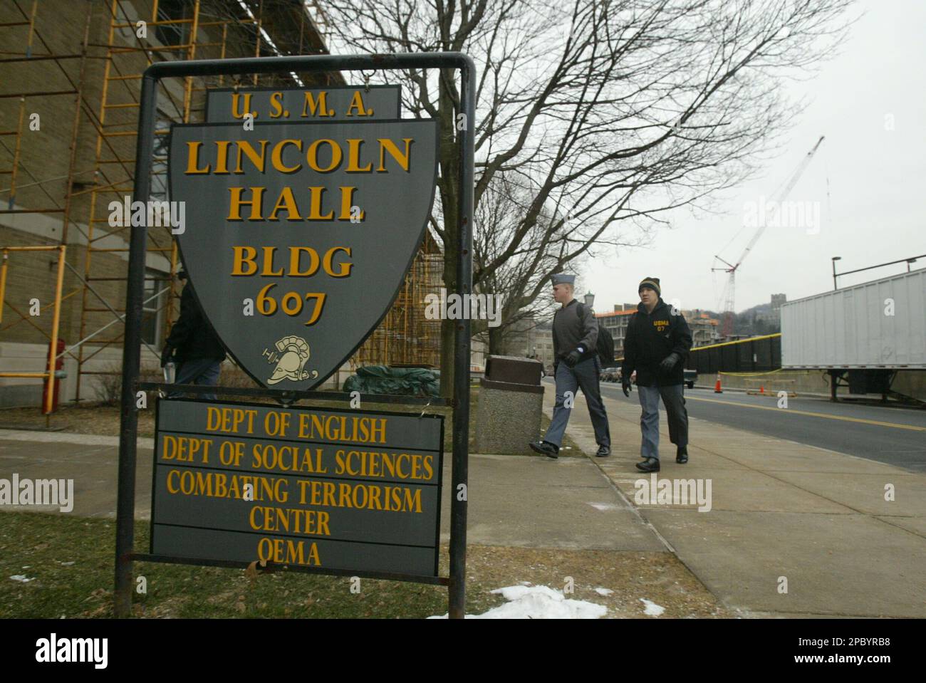 West Point Cadets walk by the Combating Terrorism Center on Jan. 22, 2007,  in West Point, N.Y. West Point Information War Research Center aims to  teach the students know the enemy. (AP