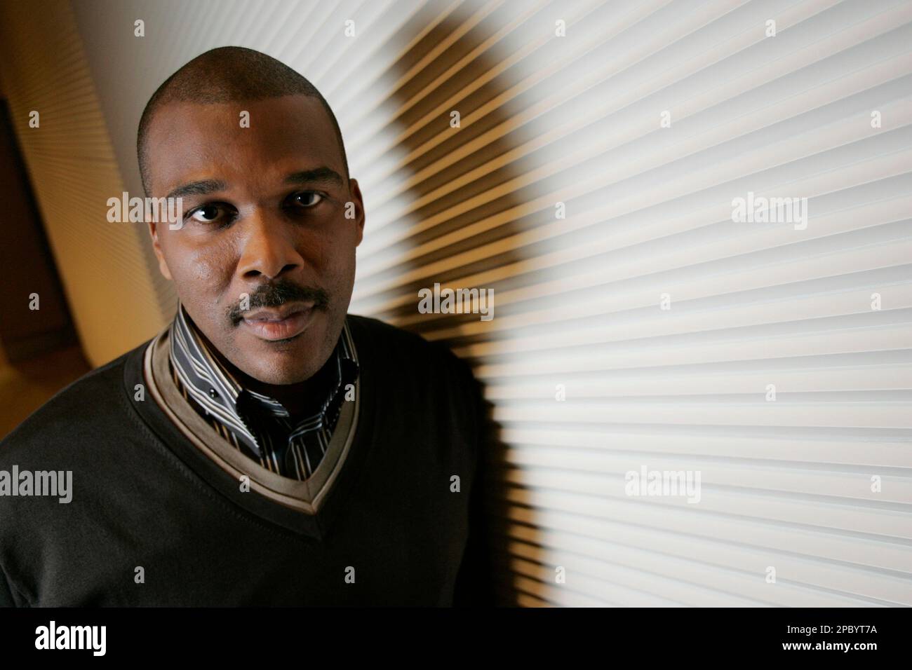 Writer, producer, and film director Tyler Perry poses for a portrait at