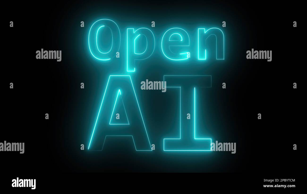 OpenAI text. Computer generated 3d render Stock Photo