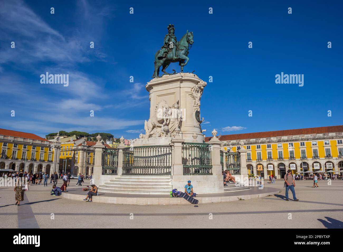 Monument for Jose I at the Praca do Comercio in Lisbon, Portugal Stock Photo