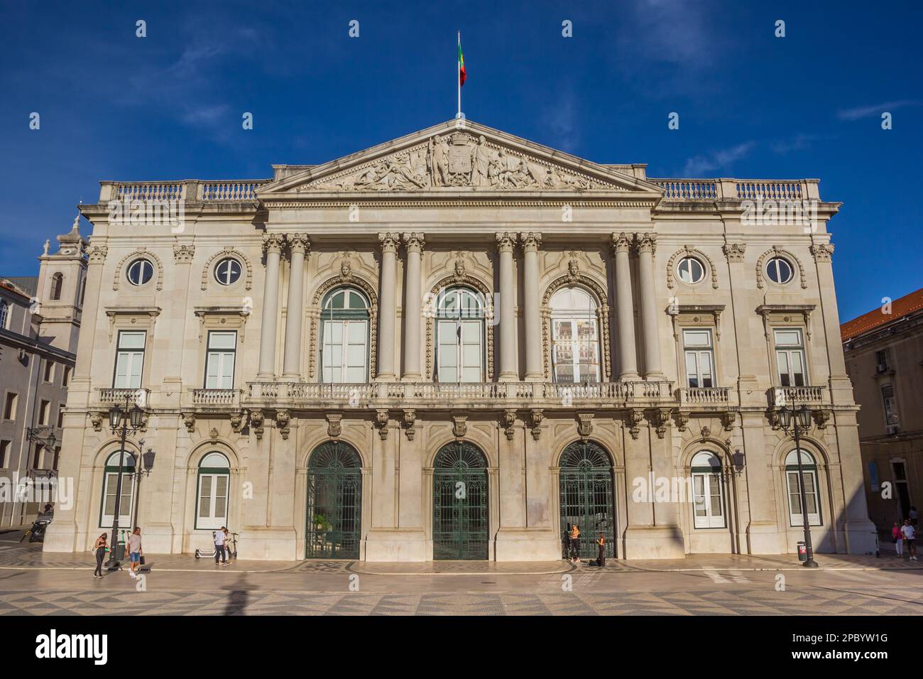 Front facade of the historic town hall of Lisbon, Portugal Stock Photo