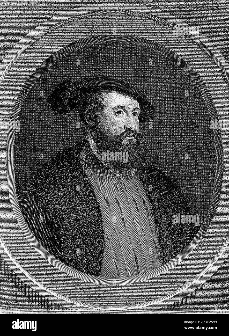 Hernan Cortes was a 16th-century Spanish conquistador who led the expedition that conquered the Aztec Empire in Mexico. He was known for his military tactics, political skills, and ruthless determination in achieving his goals. Stock Photo