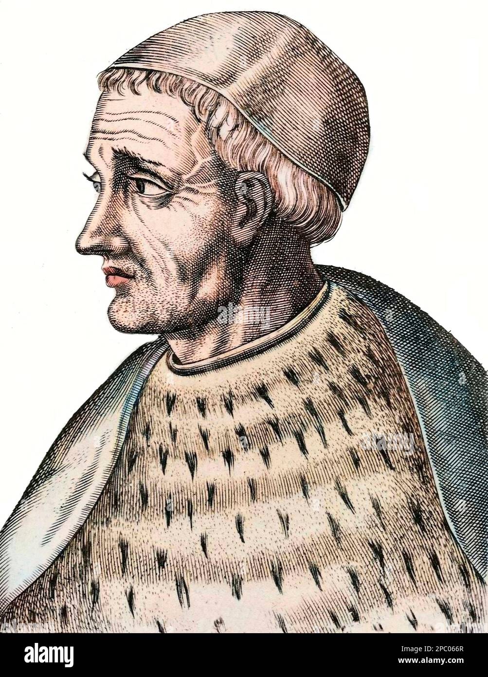Portrait of Pierre d'Ailly (Petrus Aliacensis, Petrus de Alliaco) (1351-1420) French theologian, astrologer, and cardinal of the Roman Catholic Church Stock Photo