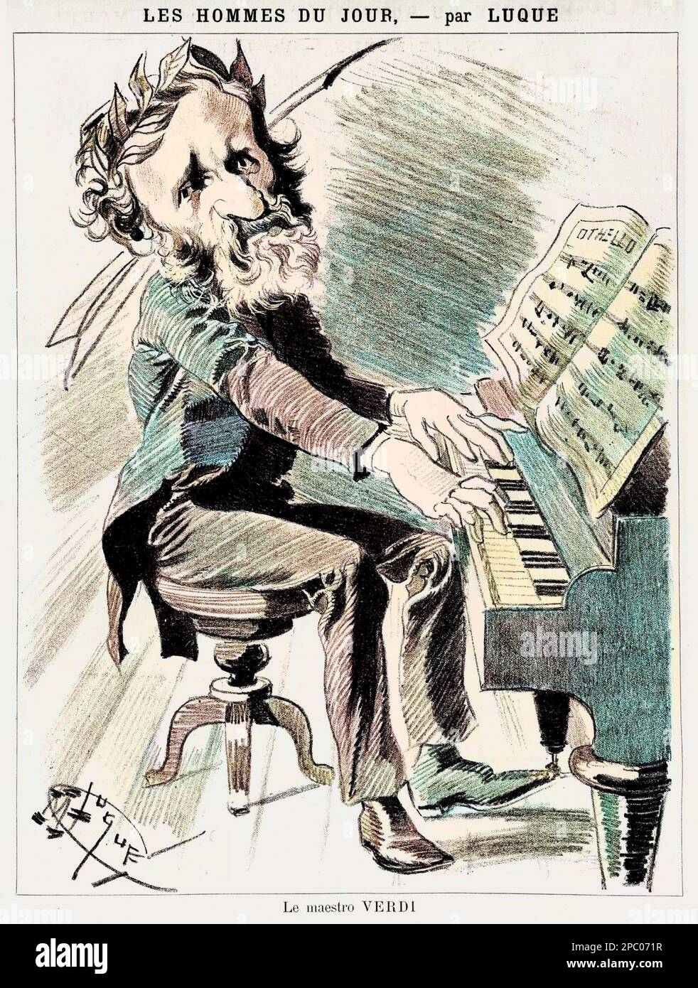 Caricature de Giuseppe Verdi - par Manuel Luque, 1887. Stock Photo