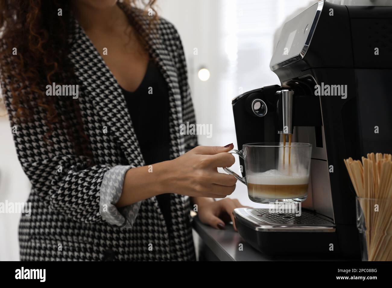 Coffee Machine and Electric Kettle on the Office Desk. Front View. Stock  Image - Image of brew, detail: 155187373