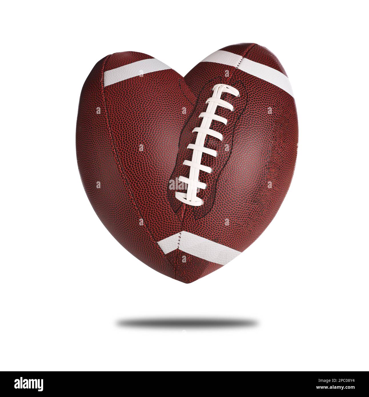 Heart shaped football ball isolated on white Stock Photo Alamy